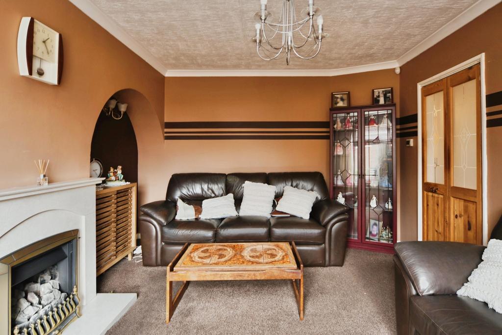 Living room, fireplace