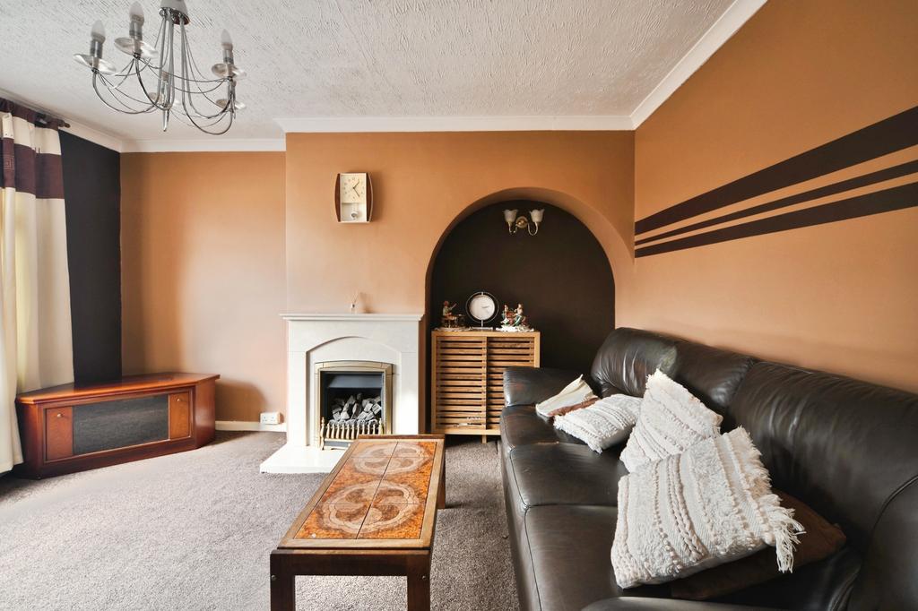 Living room, fireplace