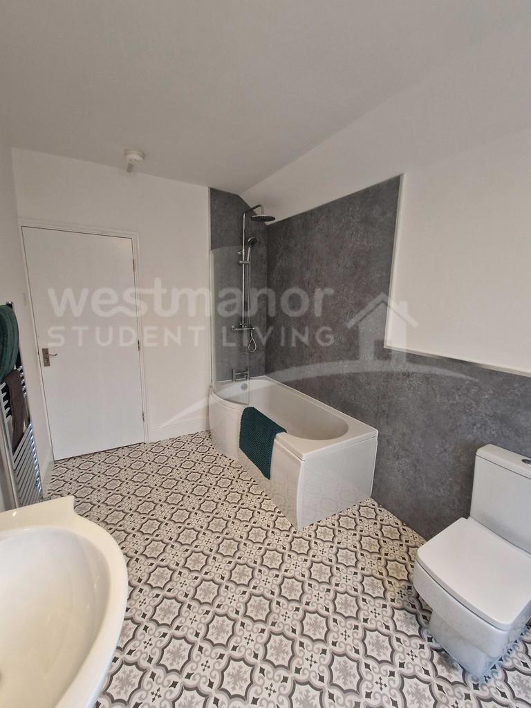 Bathroom 1   with bath and overhead shower