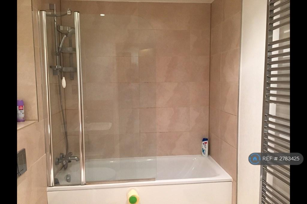 Modern Bathroom With Overbath Shower