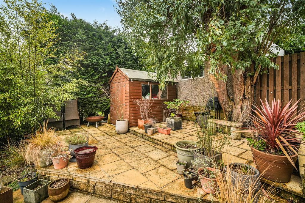 Rear patio seating area