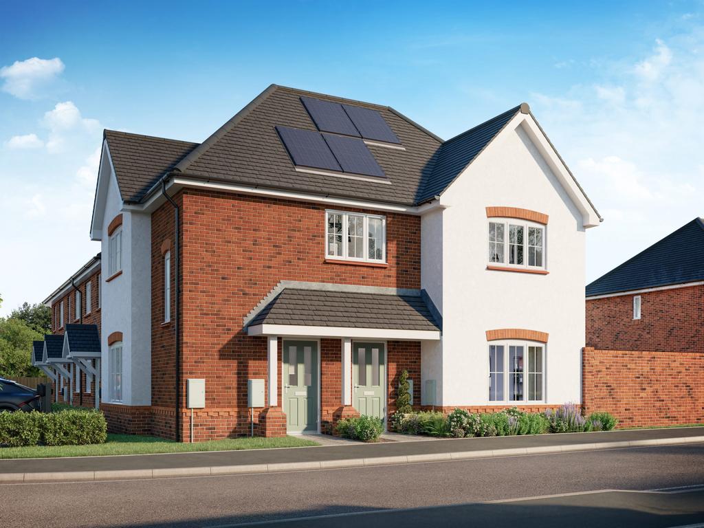 House exterior, solar panels