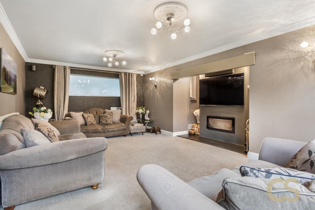 Living room, fireplace