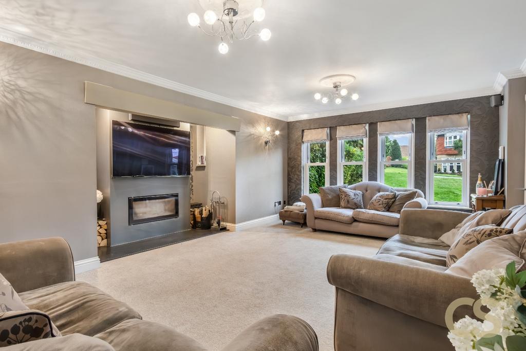 Living room, fireplace