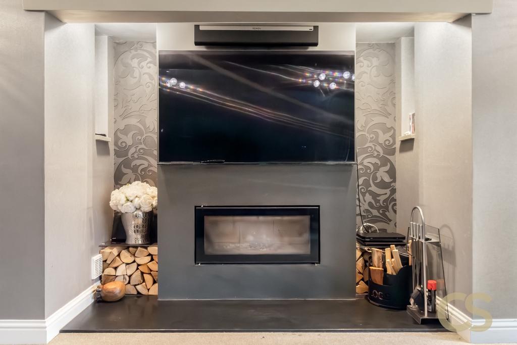 Living room, fireplace