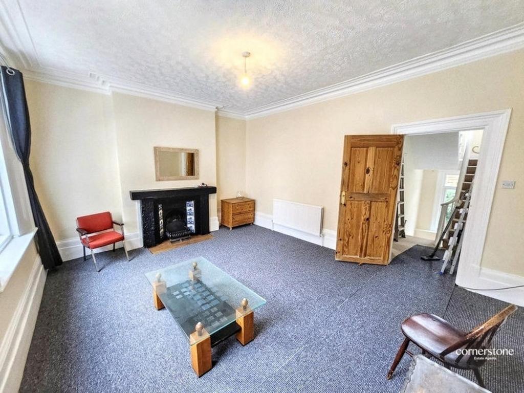Living room, fireplace