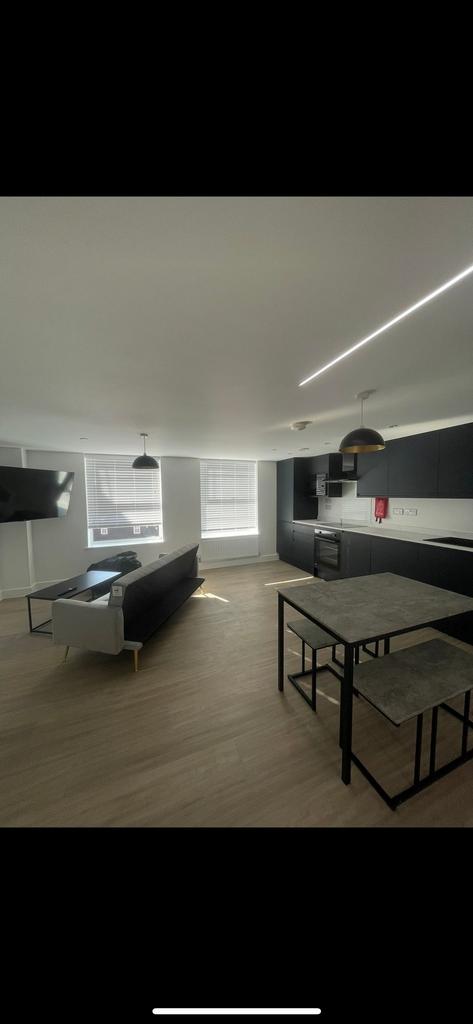 Contemporary open-plan living area with a moder...
