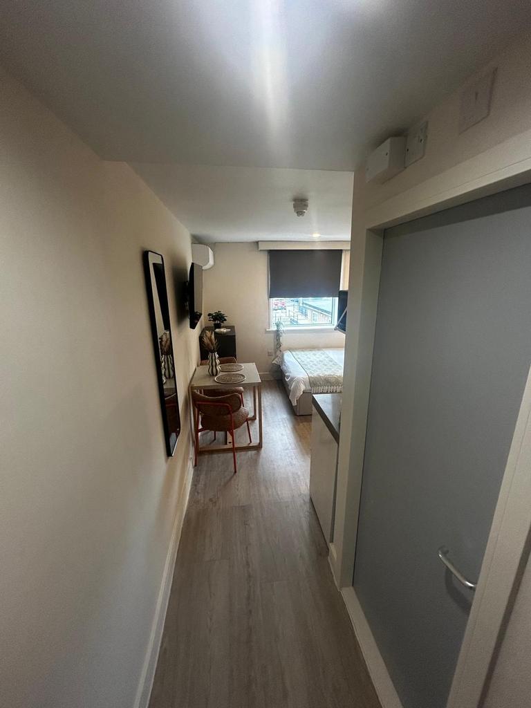 Bright, modern double bedroom studio with a nea...