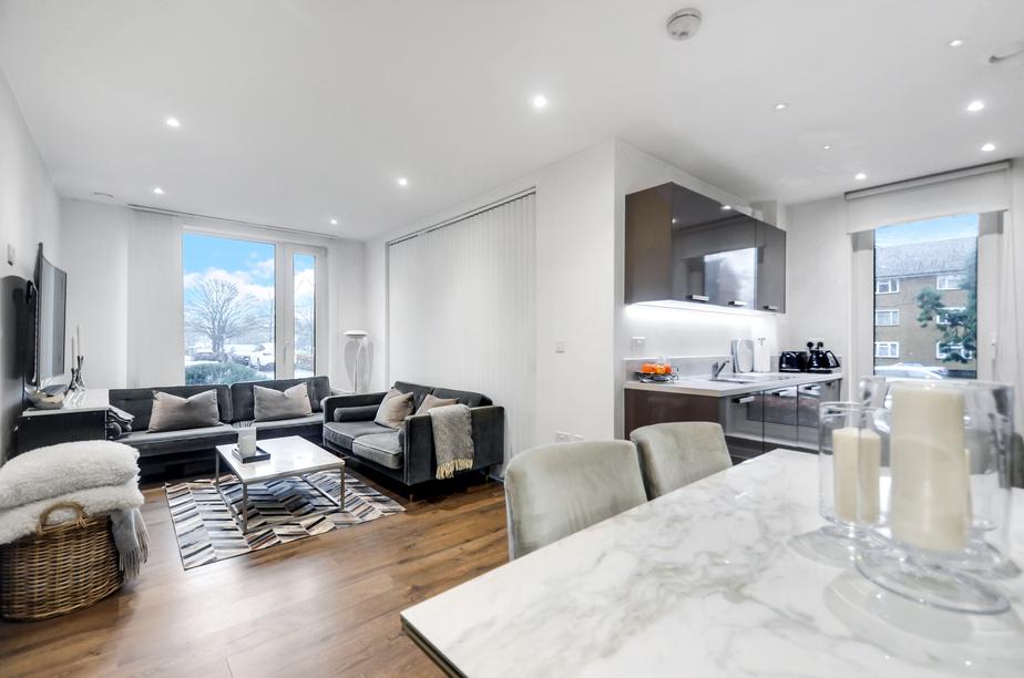 Open-plan living area, open plan living