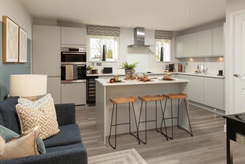 Internal image of the kitchen in the Alderney 4...