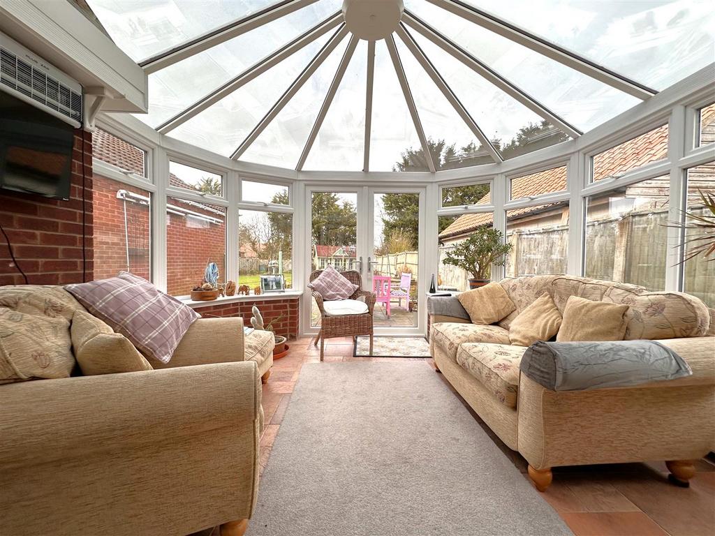 Glass-Roof Conservatory With French Doors 676