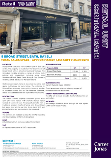Retail property (high street) to rent, 8-9 Broad St Bath BA1 5LJ