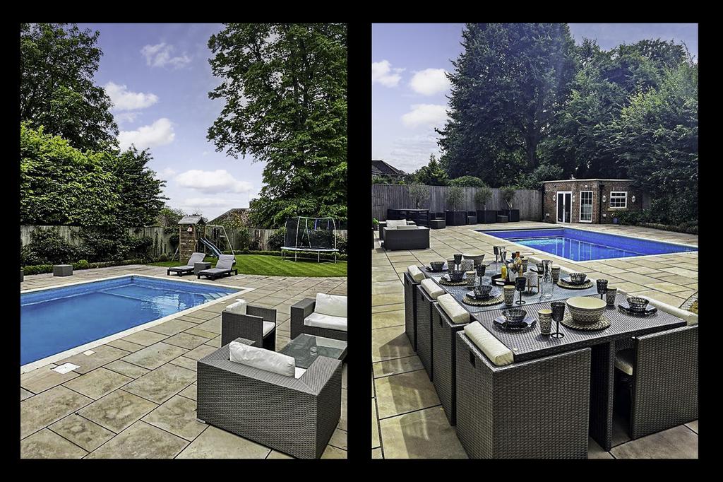 Swimming pool dual photos