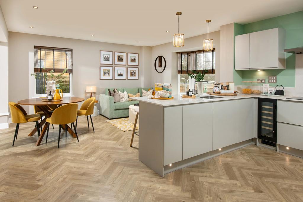 Open plan kitchen diner