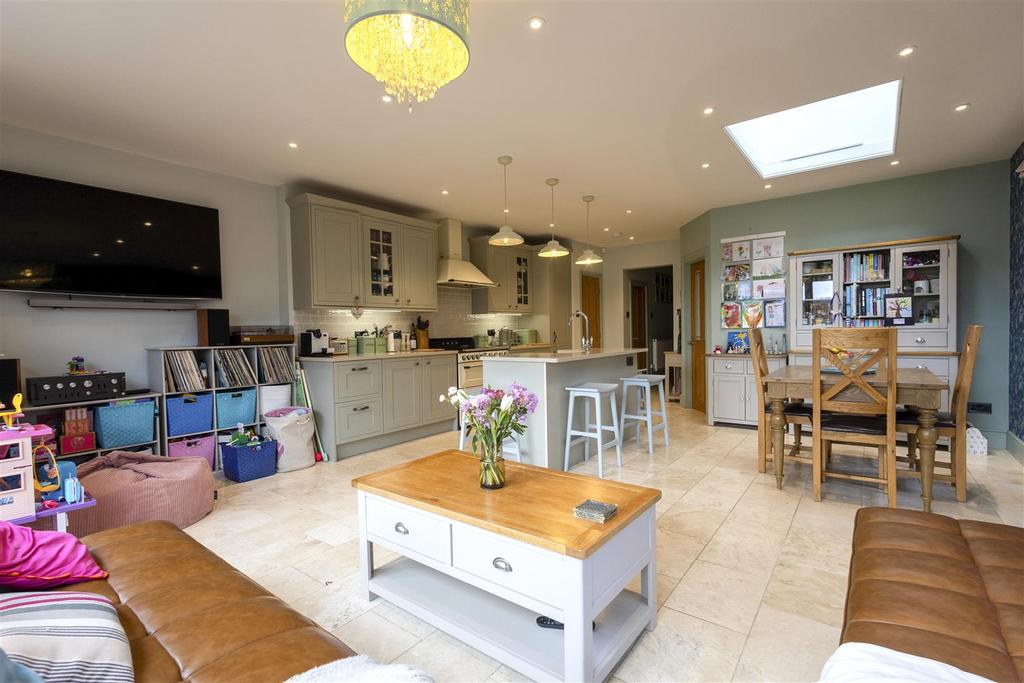Living, dining, kitchen