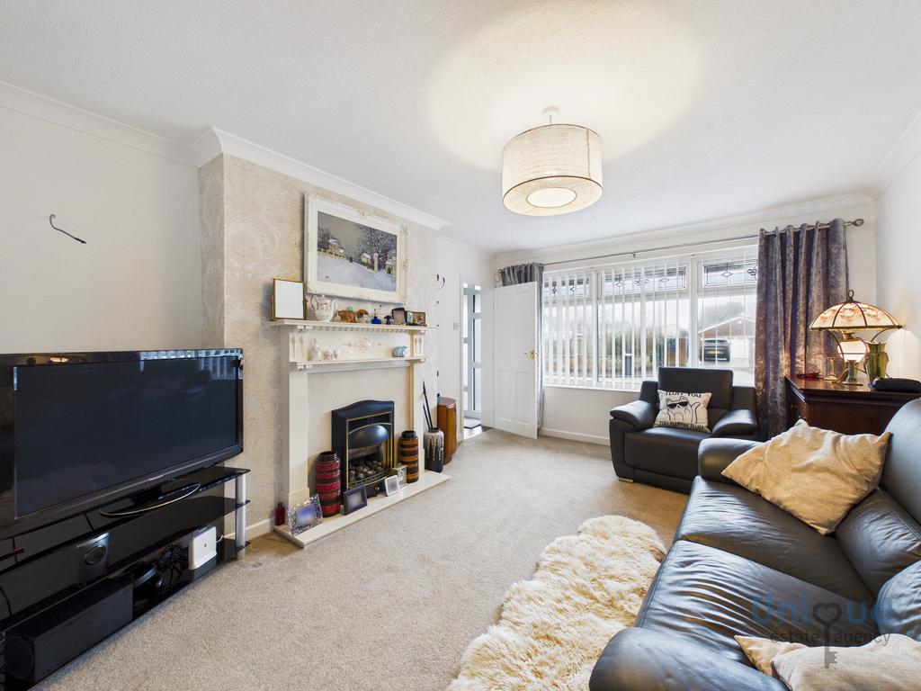 Living room, fireplace