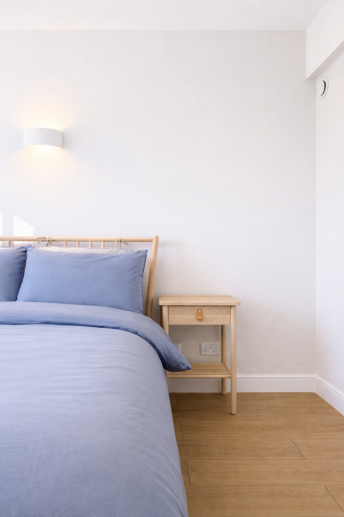 Serene minimalist bedroom corner