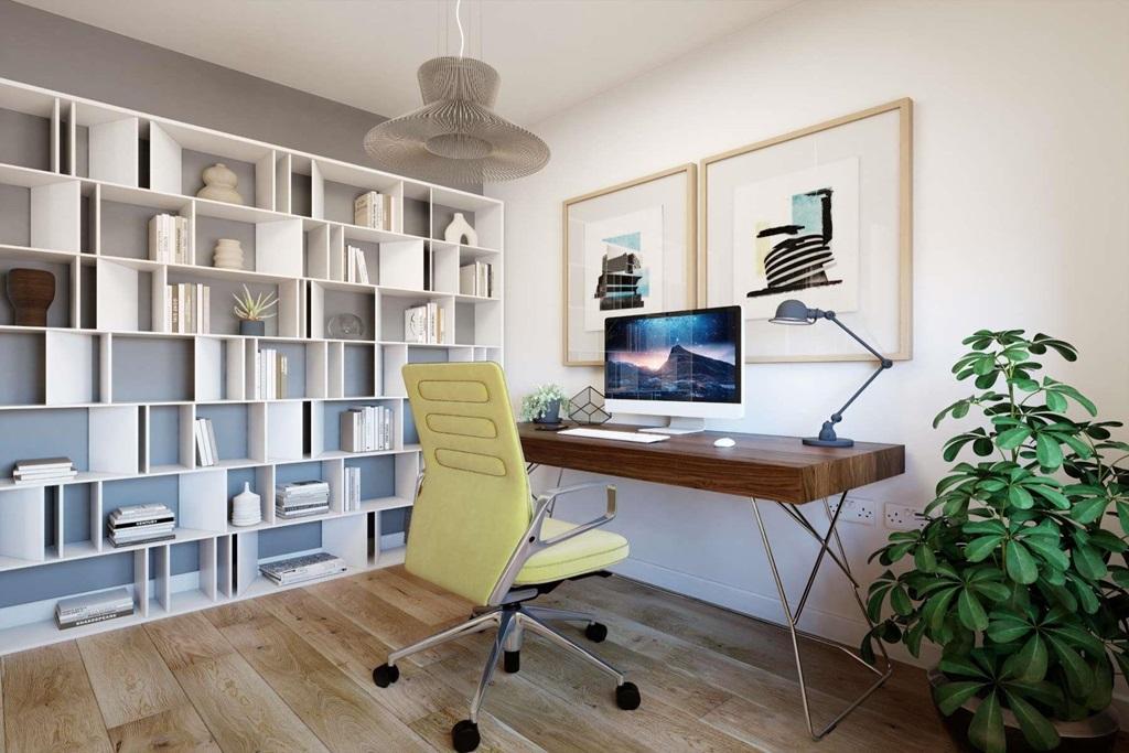 A downstairs study for home working