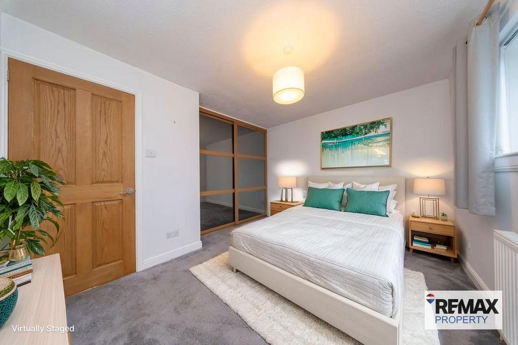 Virtually Staged Main Bedroom
