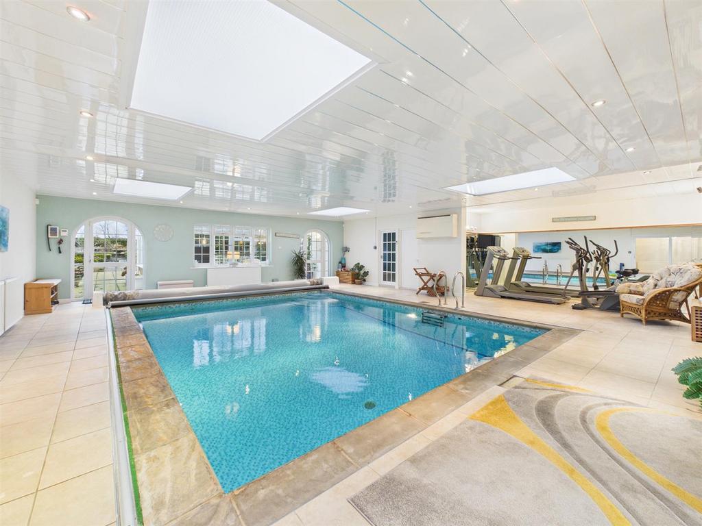 Indoor swimming pool room: