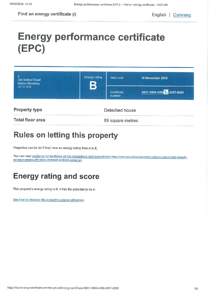 EPC Certificate