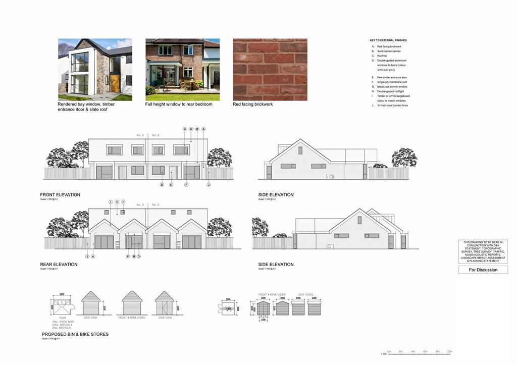 Plots 2 and 3 proposed elevations section a a bin