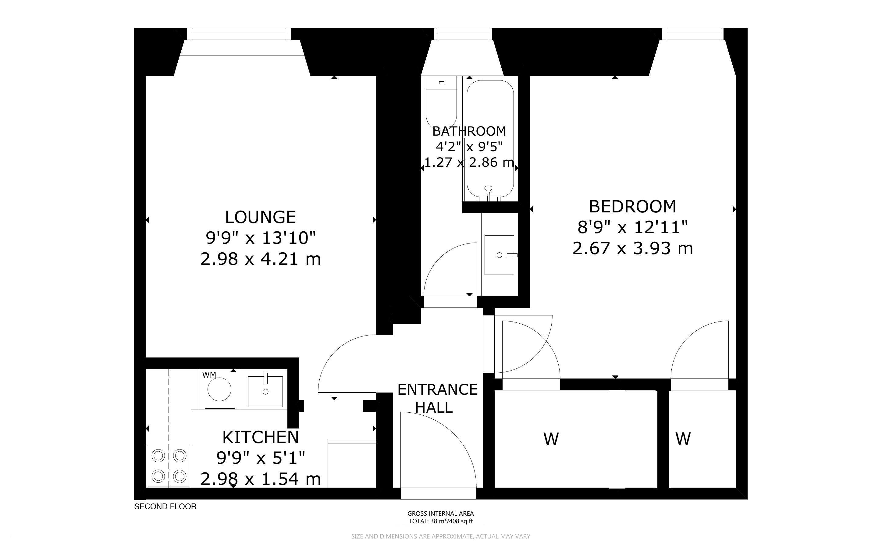 1 bedroom flat for sale - Floor Plan