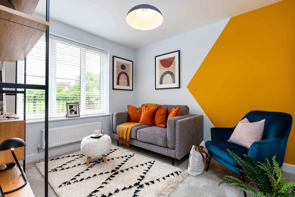 The family room at the front of the house could...
