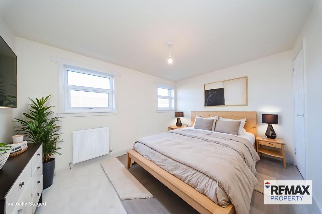 Virtually staged Primary Bedroom