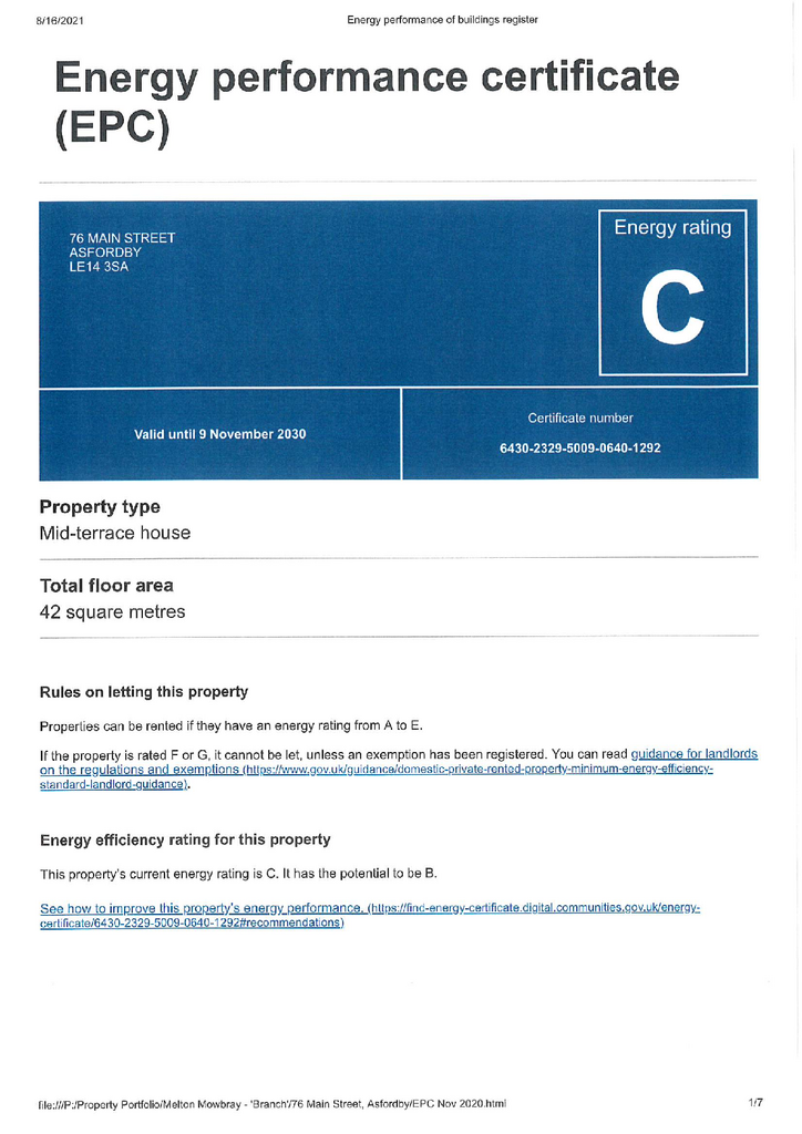 EPC Certificate
