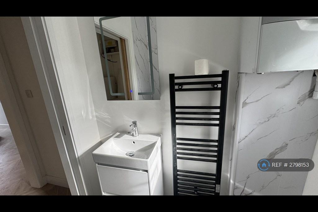 Bathrom Sink, Radiator And Mirror