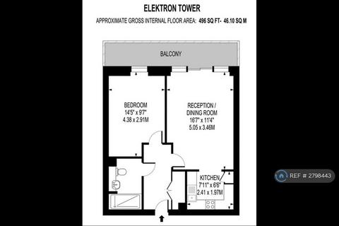 1 bedroom flat to rent, Elektron Tower, London, E14