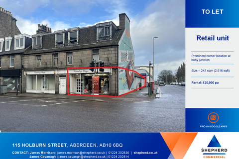 Retail property (high street) to rent, 111-115 Holburn St Aberdeen AB10 6BQ