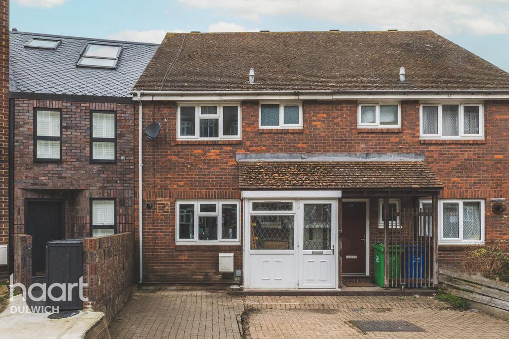 Semi-detached house exterior, driveway