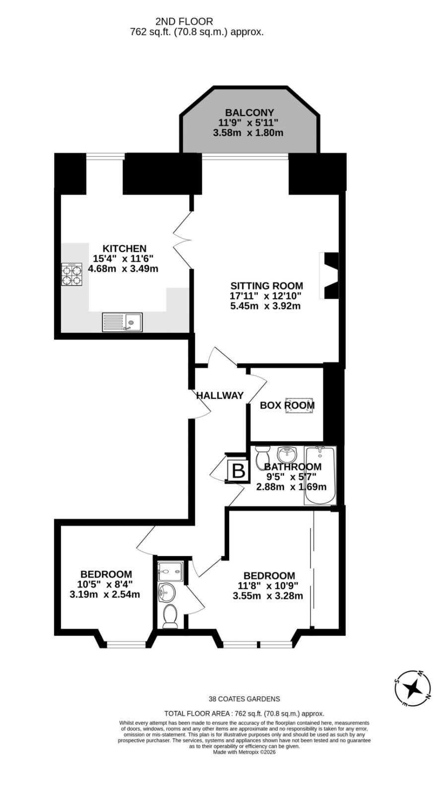 2 bedroom flat for sale - Floor Plan