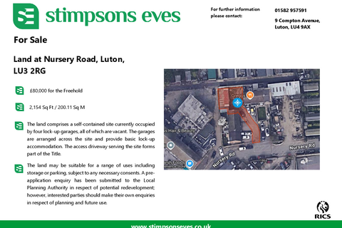 Land for sale, Nursery Rd Luton LU3 2RG