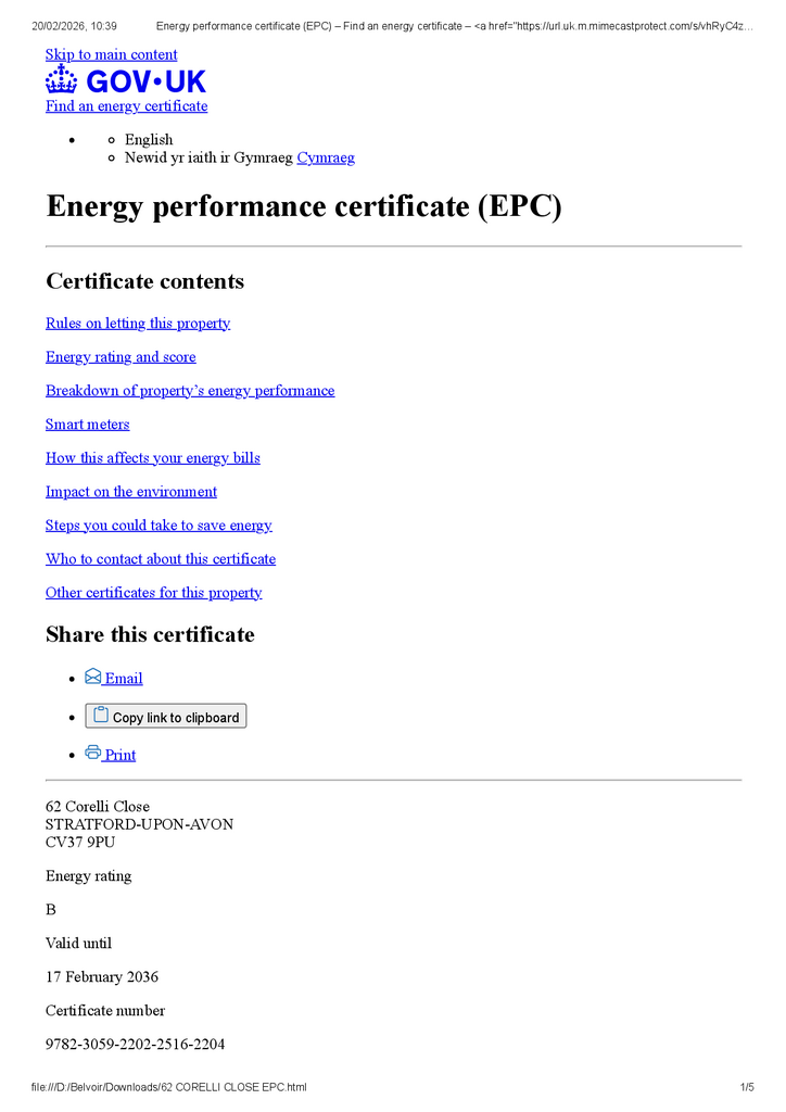EPC Certificate