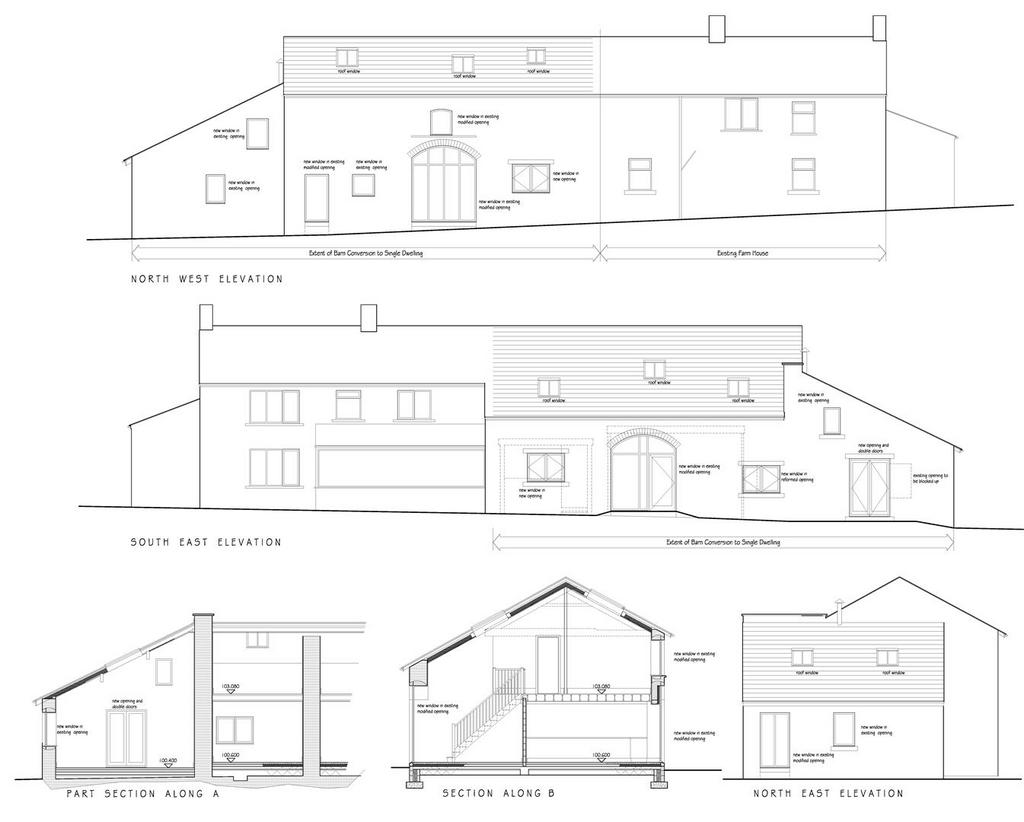 Proposed Elevations for Attached Barn