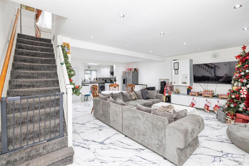 Open-plan living area, open plan living, fireplace