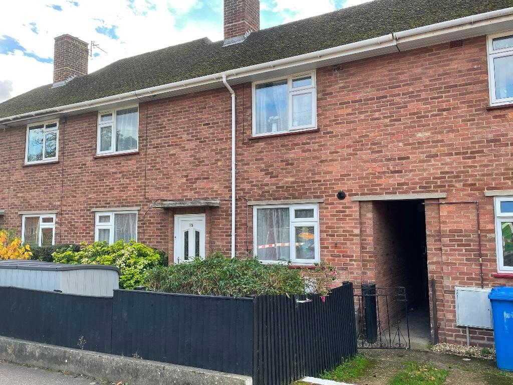 Traditional brick terraced house frontage with ...