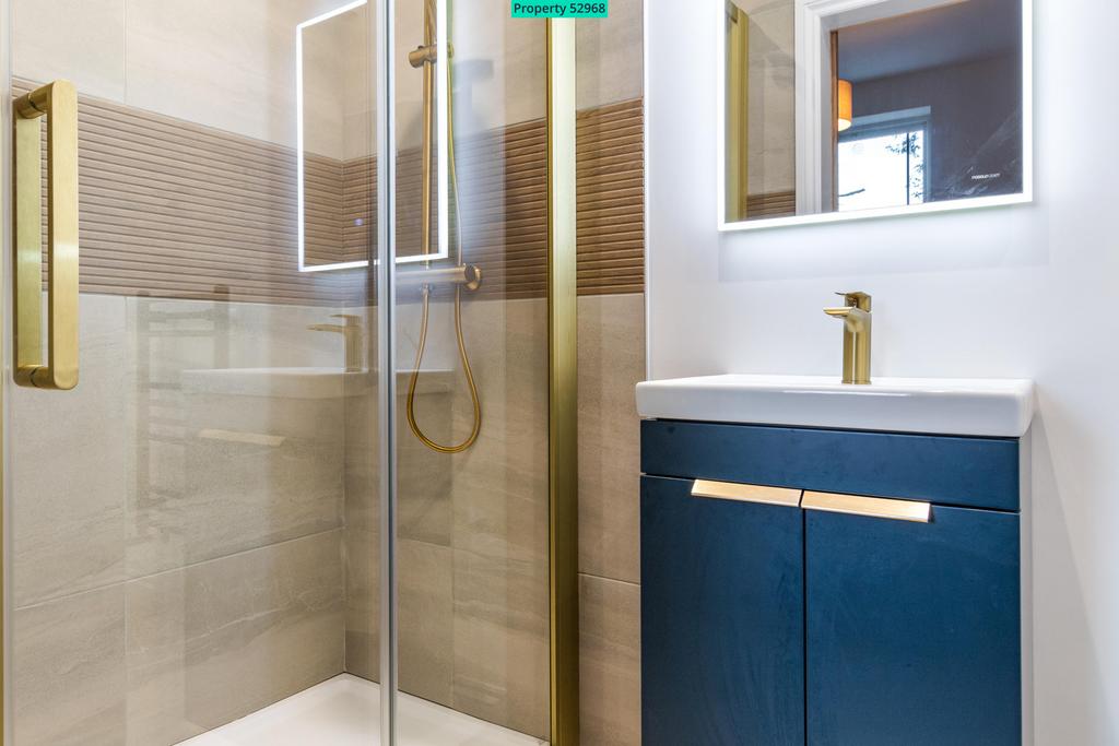 Vanity unit and large walk in shower