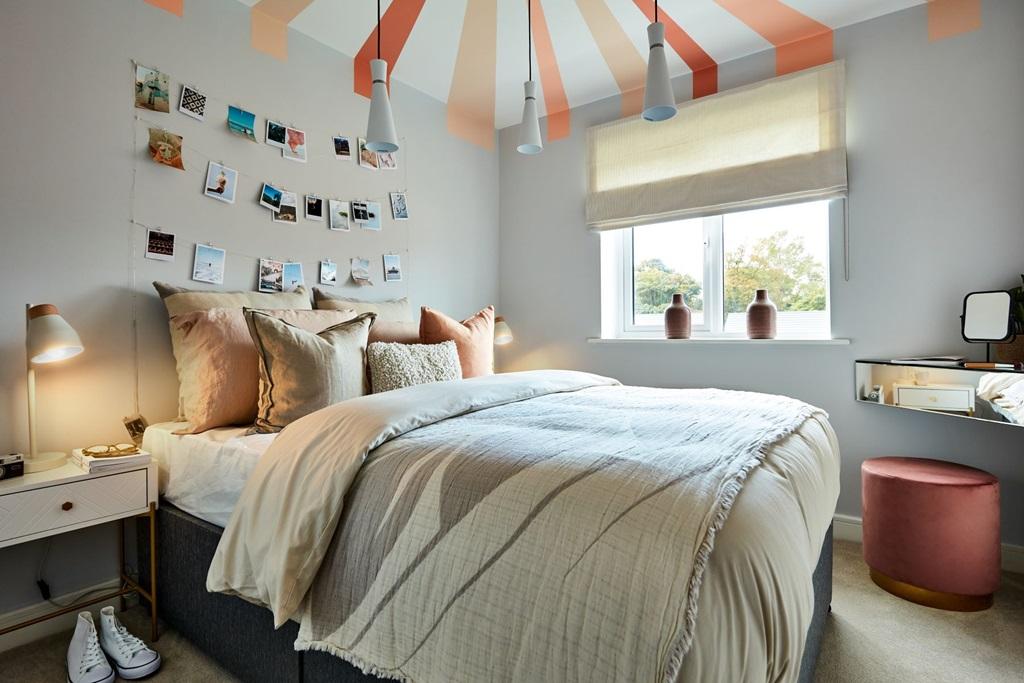A bright room with space for storage that your...