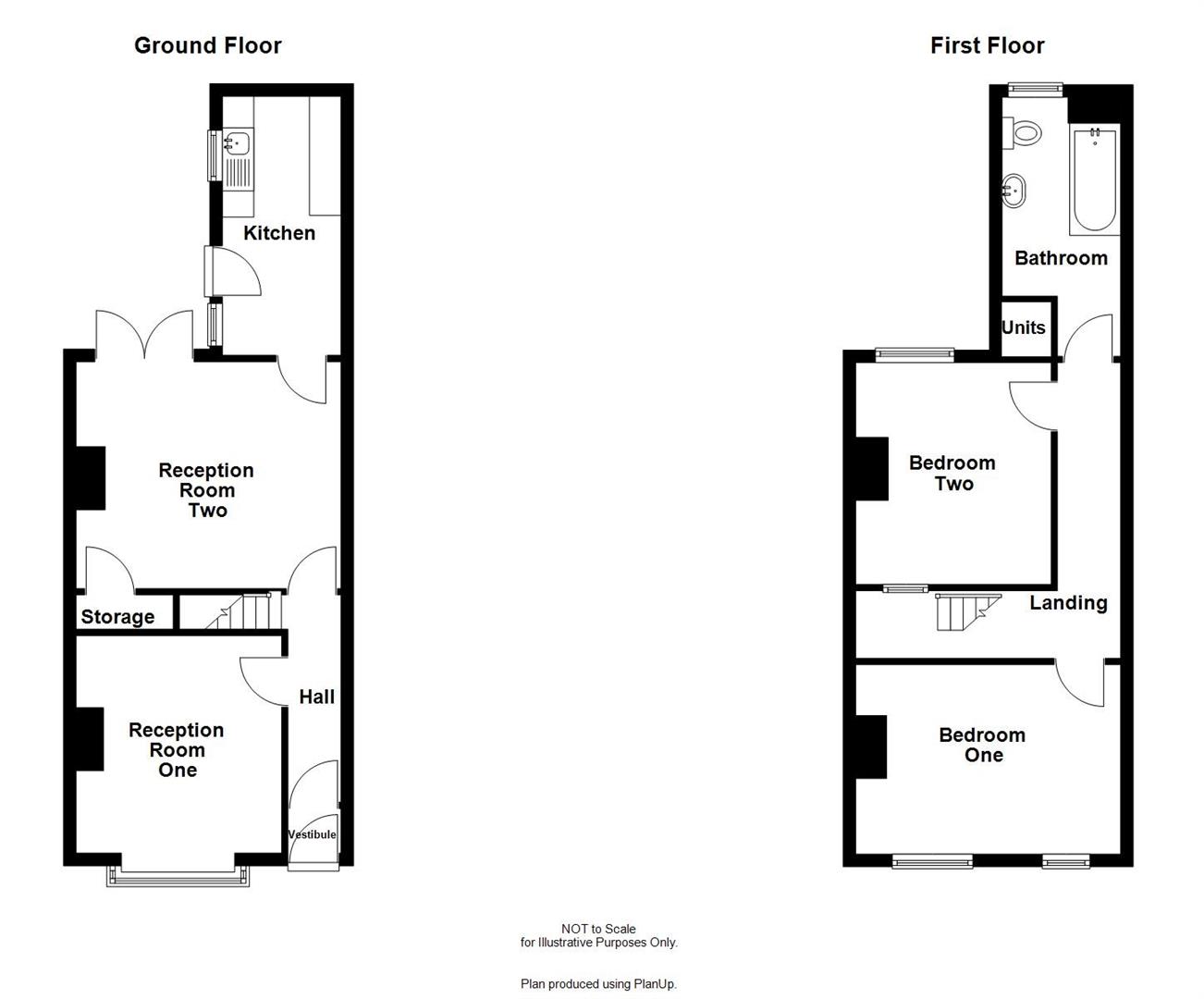 2 bedroom terraced house for sale - Floor Plan