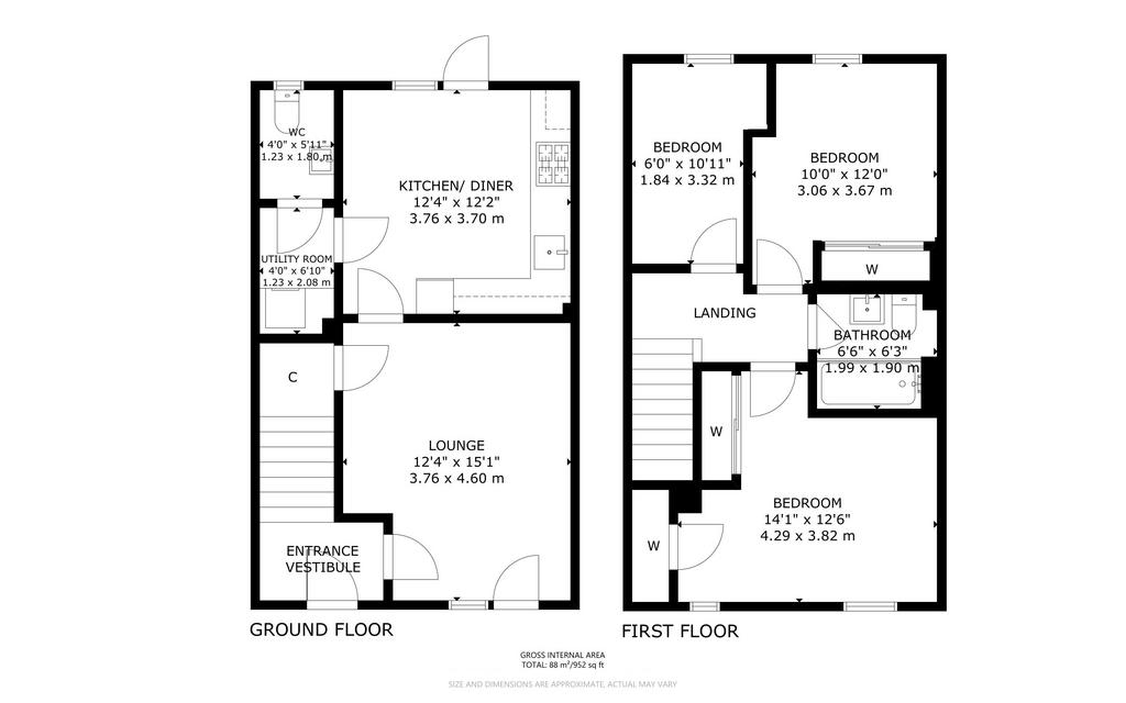 3 bedroom end of terrace house for sale - Floor Plan