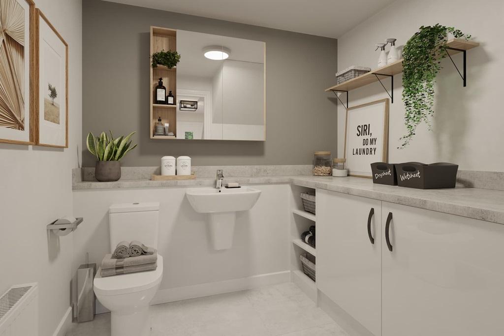 A convenient downstairs toilet with utility
