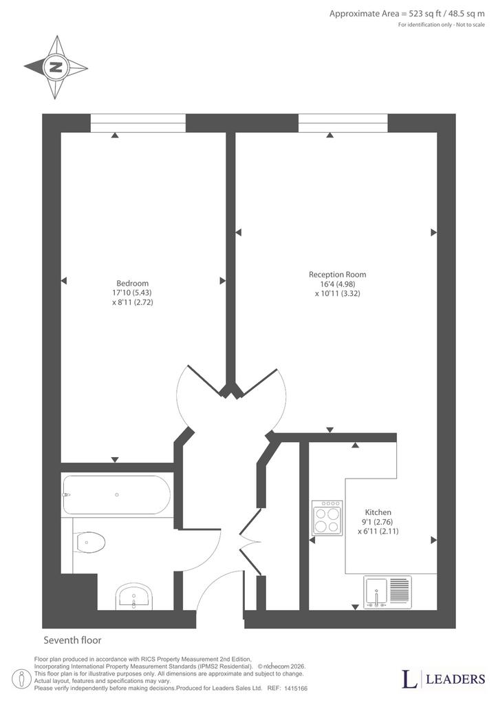 1 bedroom apartment for sale - Floor Plan