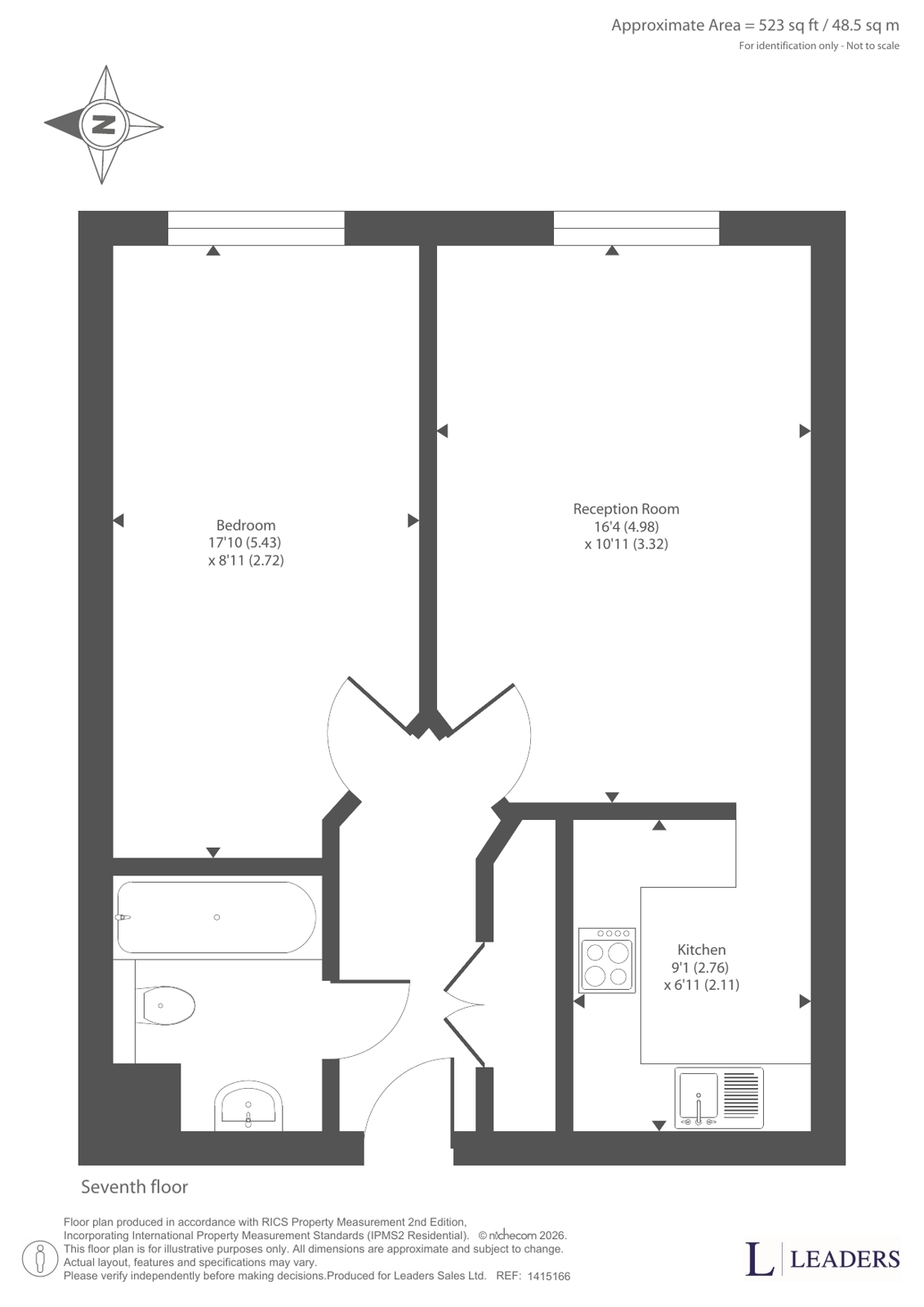 1 bedroom apartment for sale - Floor Plan