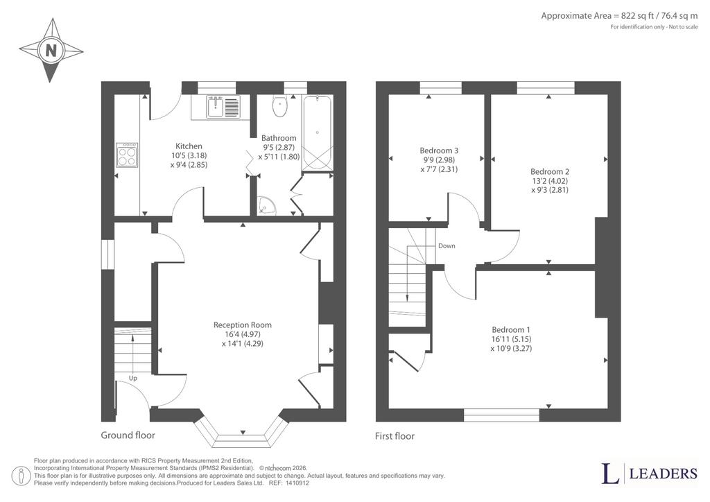 3 bedroom end of terrace house for sale - Floor Plan