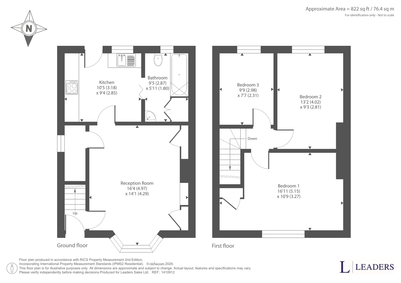 3 bedroom end of terrace house for sale - Floor Plan