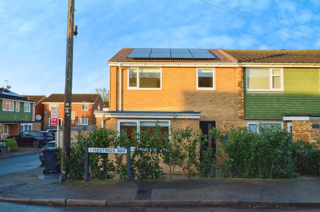 House exterior, solar panels